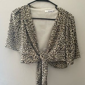 Cheetah Tie Top